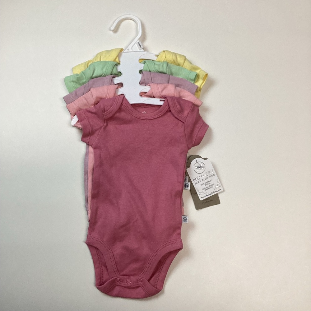 Honest Baby One Peice 5-Pack Newborn Multicolor NWT
